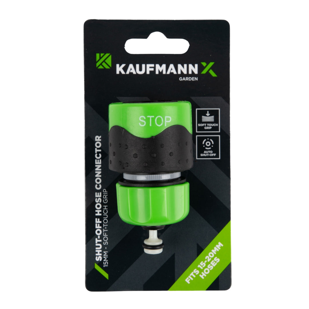 SOFT TOUCH GRIP PLASTIC SHUT-OFF HOSE CONNECTOR - 20MM