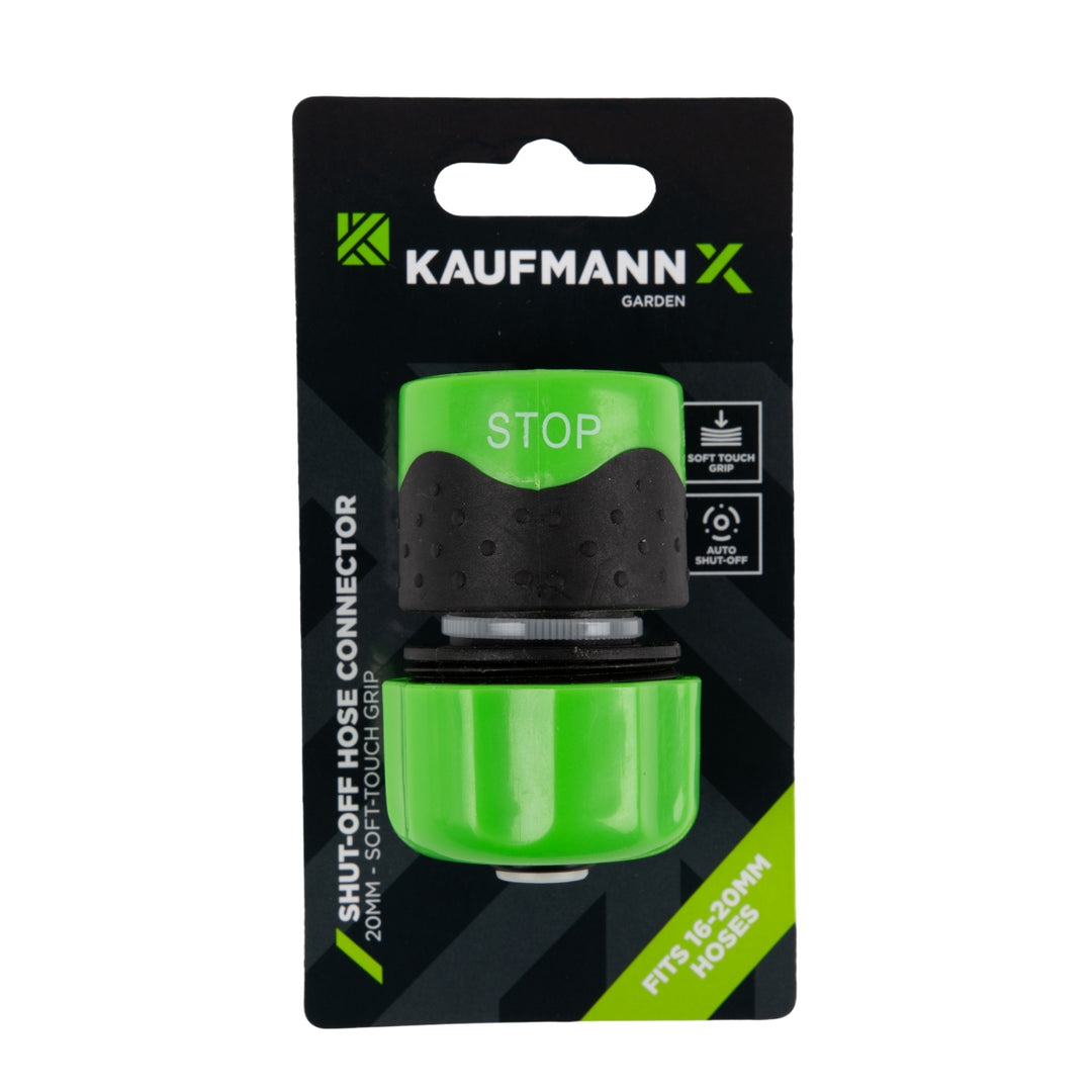 SOFT TOUCH GRIP PLASTIC SHUT-OFF HOSE CONNECTOR - 20MM