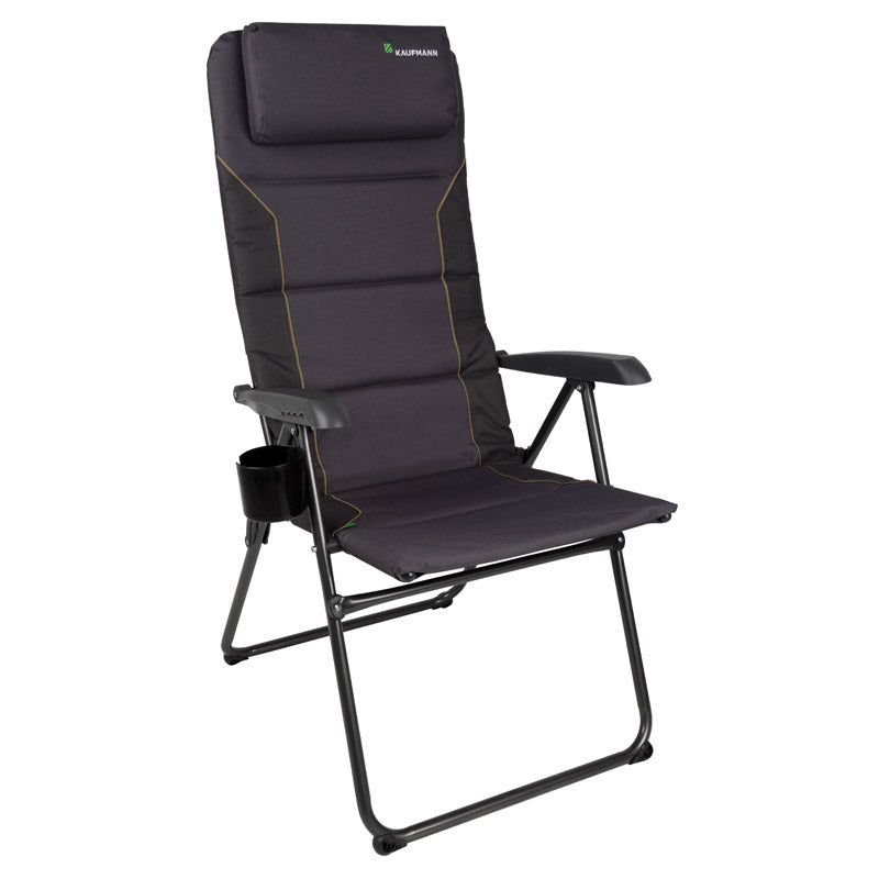 KAUFMANN GREY HI BACK CAMPING FOLDABLE CHAIR – Kaufmann