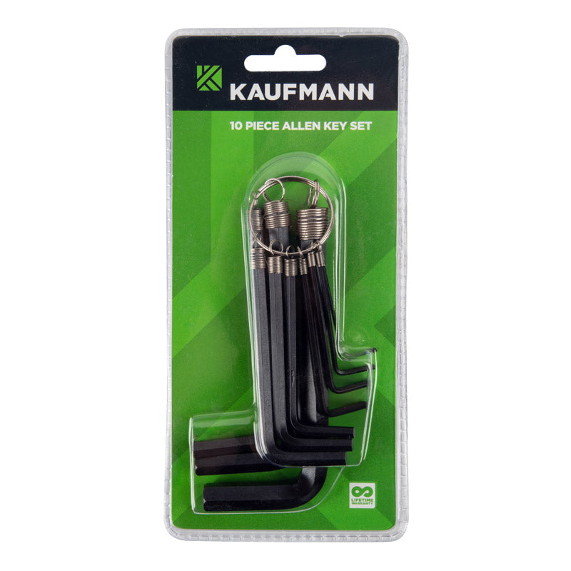 KAUFMANN ALLEN KEY SET 10 PCS 1.5-10MM