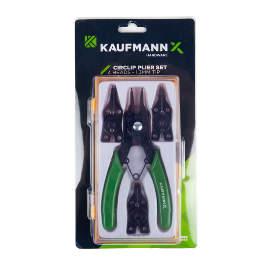 KAUFMANN X CIRCLIP H/D PLIER SET WITH 4 HEADS