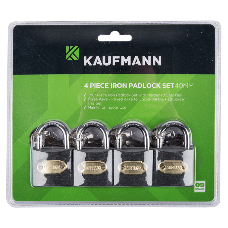 KAUFMANN STEEL LOCK SET 4 PC 30MM