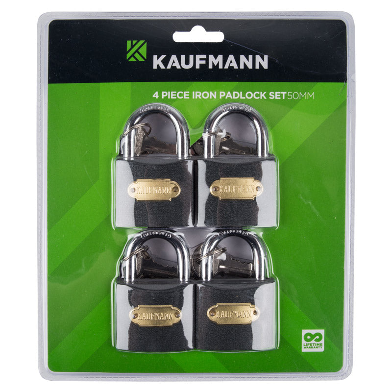 KAUFMANN STEEL LOCK SET 4 PC 30MM