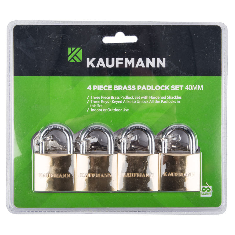 KAUFMANN BRASS LOCK SET 4 PC 30MM