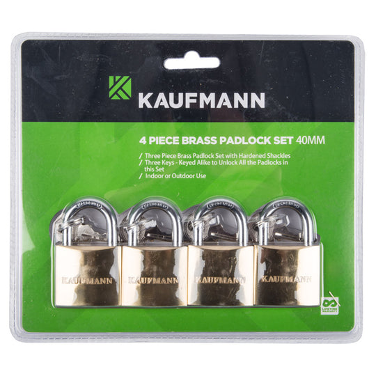 KAUFMANN BRASS LOCK SET 4 PC 30MM