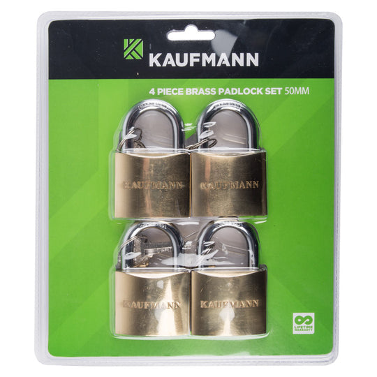 KAUFMANN BRASS LOCK SET 4 PC 30MM