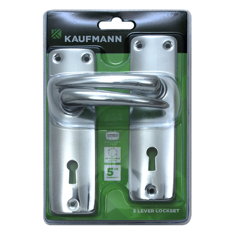 KAUFMANN LOCKSET 2 LEVER SABS LOCK + CP HANDLE