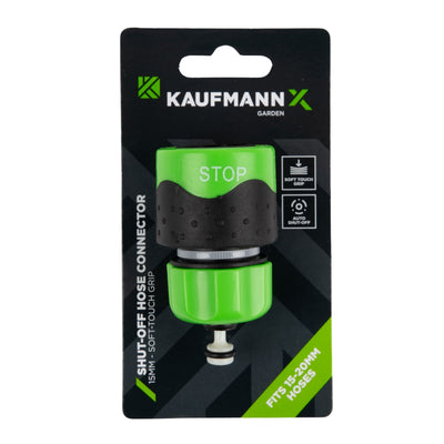 SOFT TOUCH GRIP PLASTIC SHUT-OFF HOSE CONNECTOR - 20MM