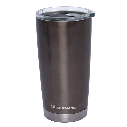 GREY DOUBLE WALLED TUMBLER WITH LID - 500ML