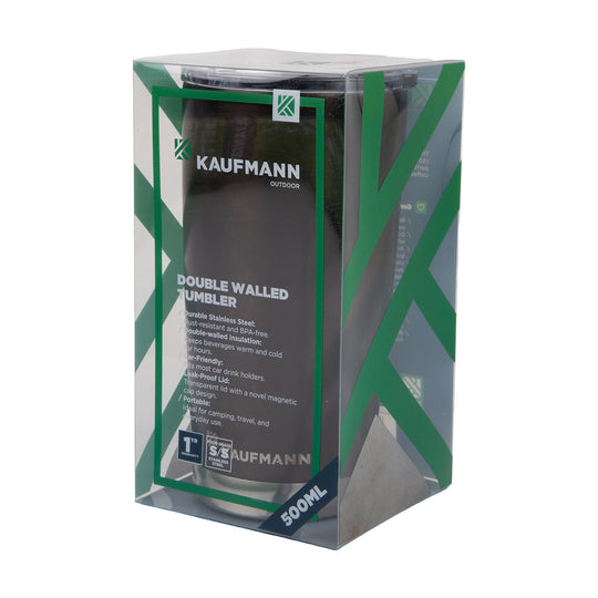 GREY DOUBLE WALLED TUMBLER WITH LID - 500ML