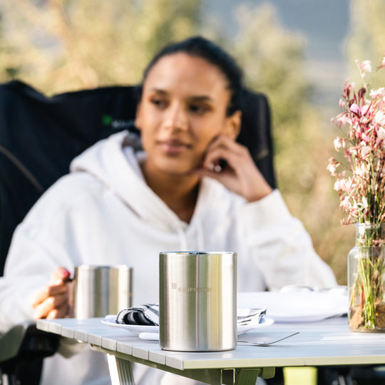 DOUBLE WALLED STAINLESS STEEL COFFEE MUG - 450ML