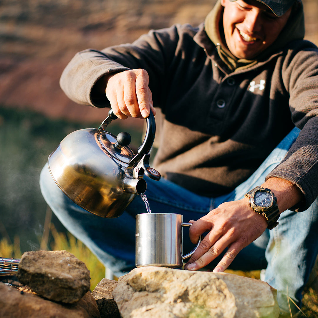 DOUBLE WALLED STAINLESS STEEL COFFEE MUG - 450ML