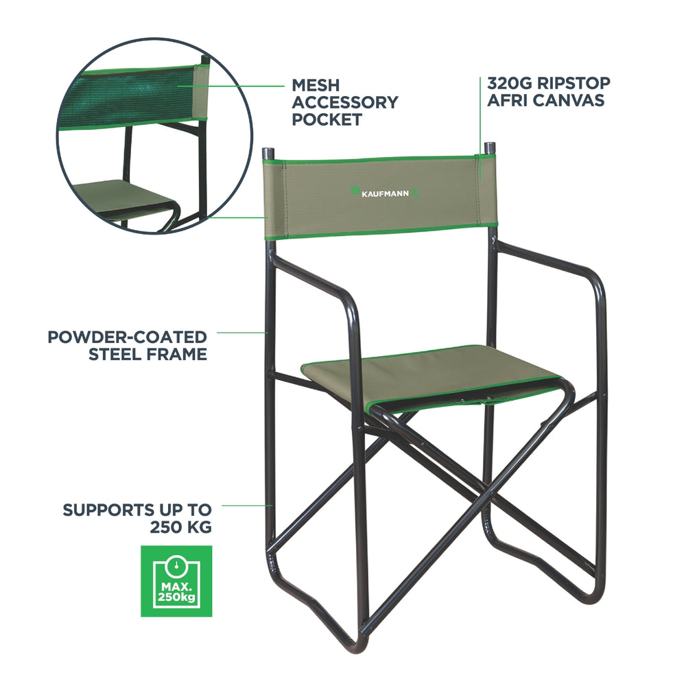 KAUFMANN X AFRI CANVAS DIRECTOR CHAIR HALF BACK