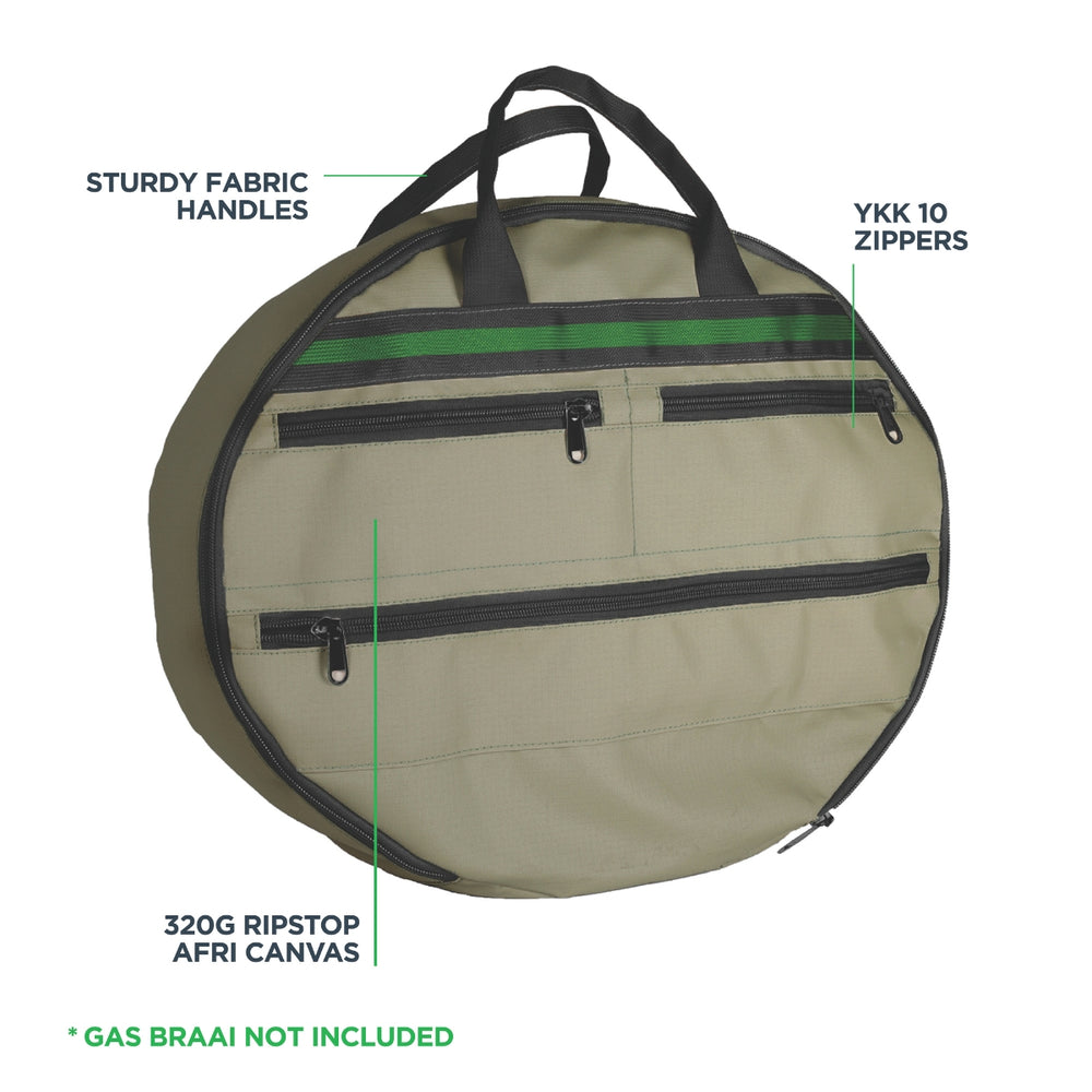 KAUFMANN X AFRI CANVAS GAS BRAAI COVER W/HANDLES