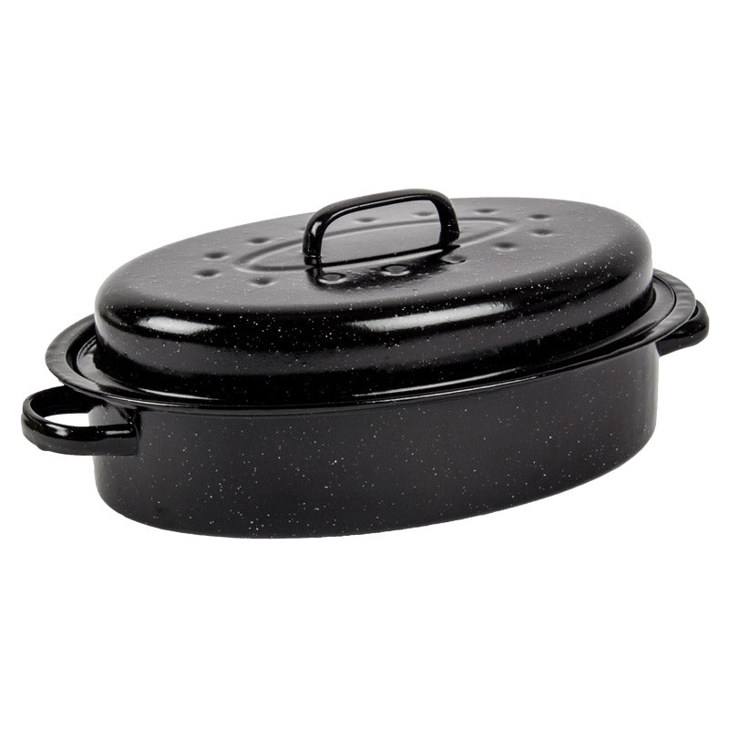 KAUFMANN OVAL ENAMEL COATED PAN + LID RANGE