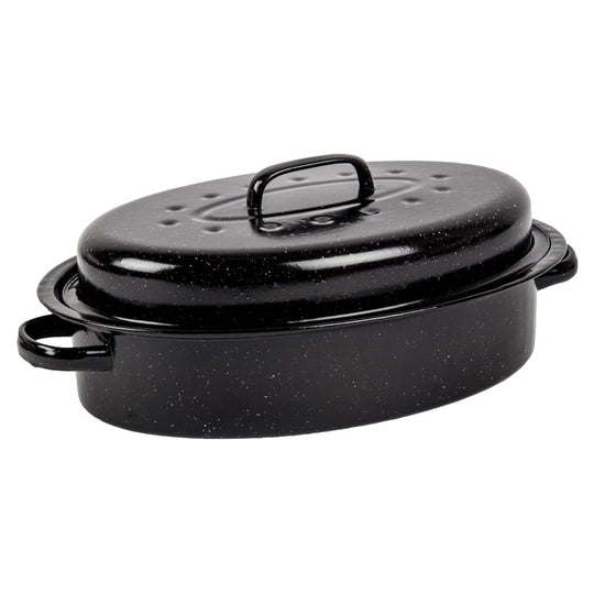 KAUFMANN OVAL ENAMEL COATED PAN + LID RANGE