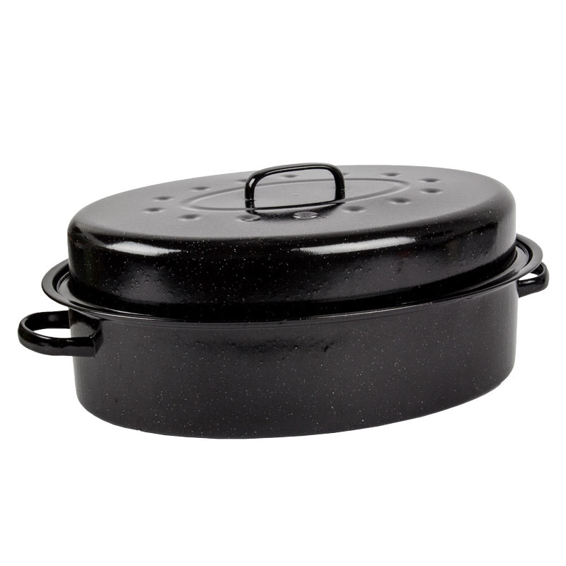 KAUFMANN OVAL ENAMEL COATED PAN + LID RANGE